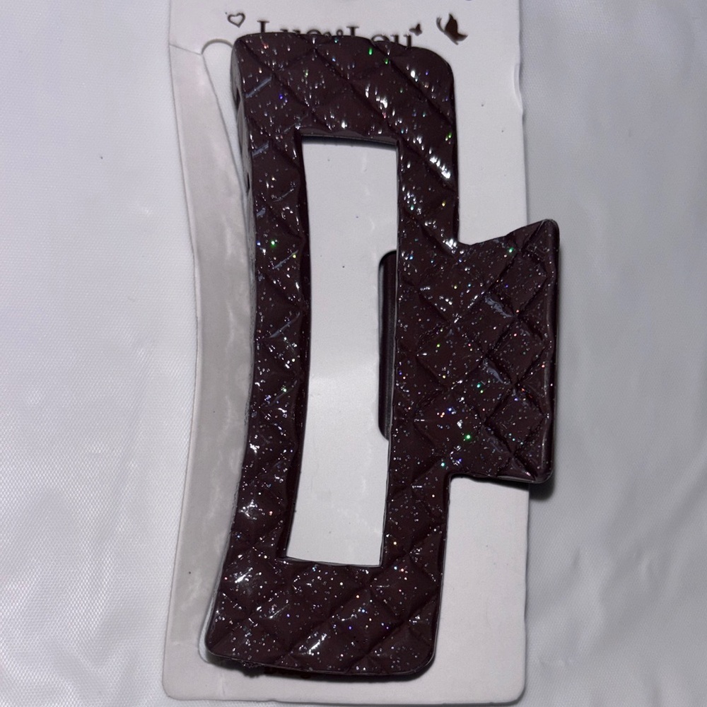 Elegant Brown & Glitter Hair Clip